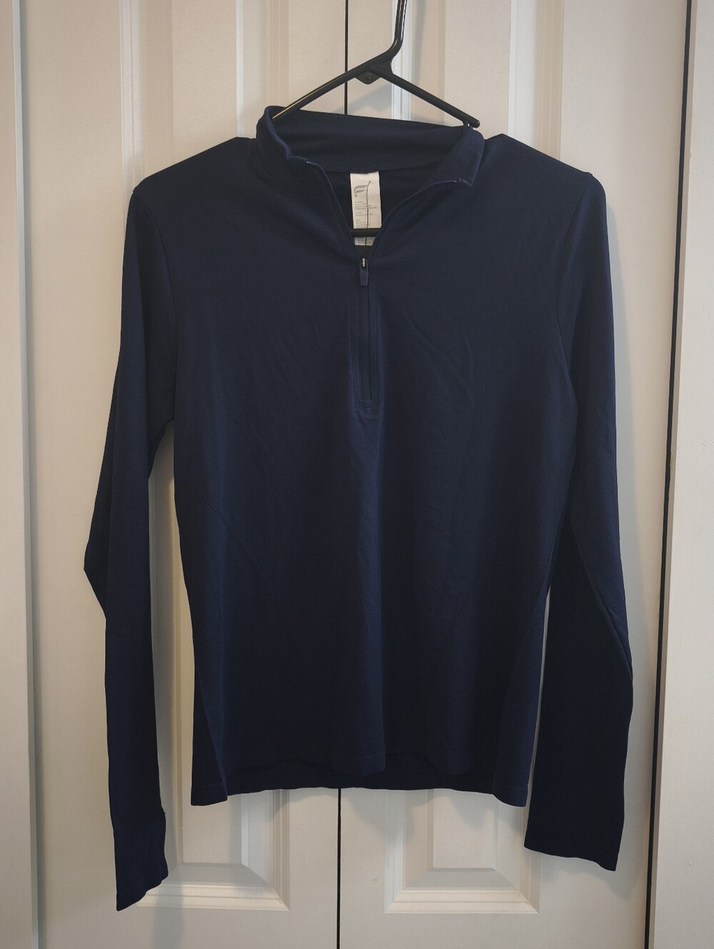 NWT Fabletics Feather Tech+ Half Zip Top S Deep Navy Long Sleeve
